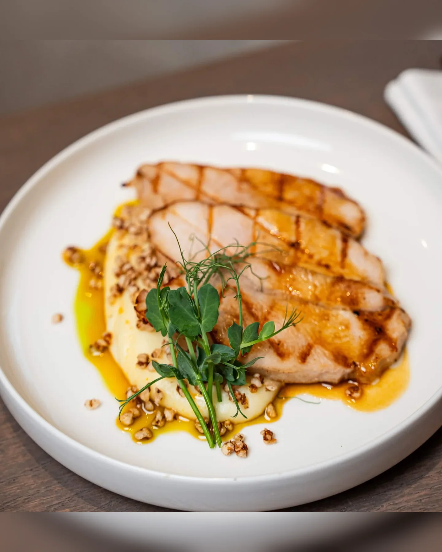 Turkey Breast with Mashed Potatoes and Buckwheat Popcorn