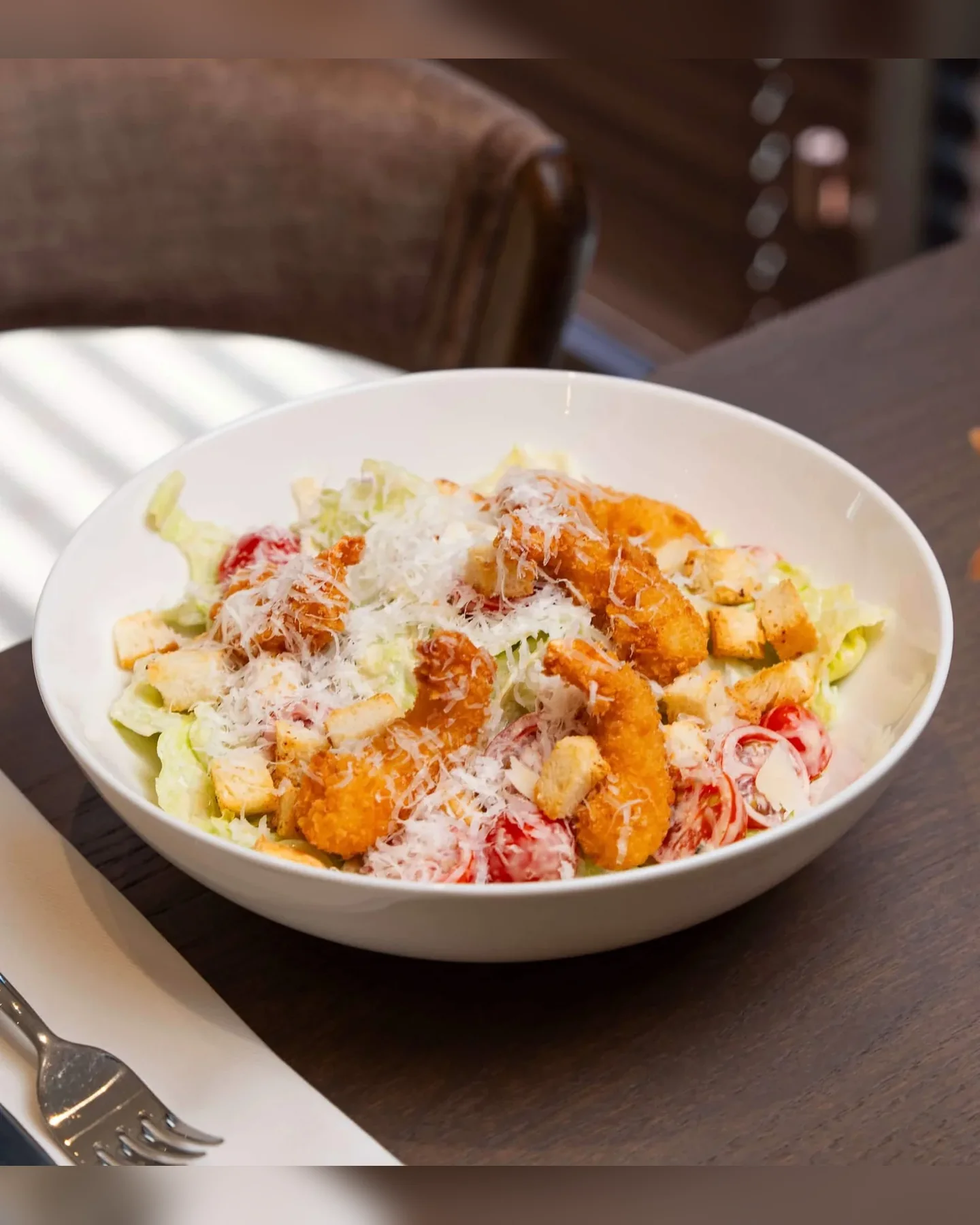 Panko Shrimp Caesar Salad